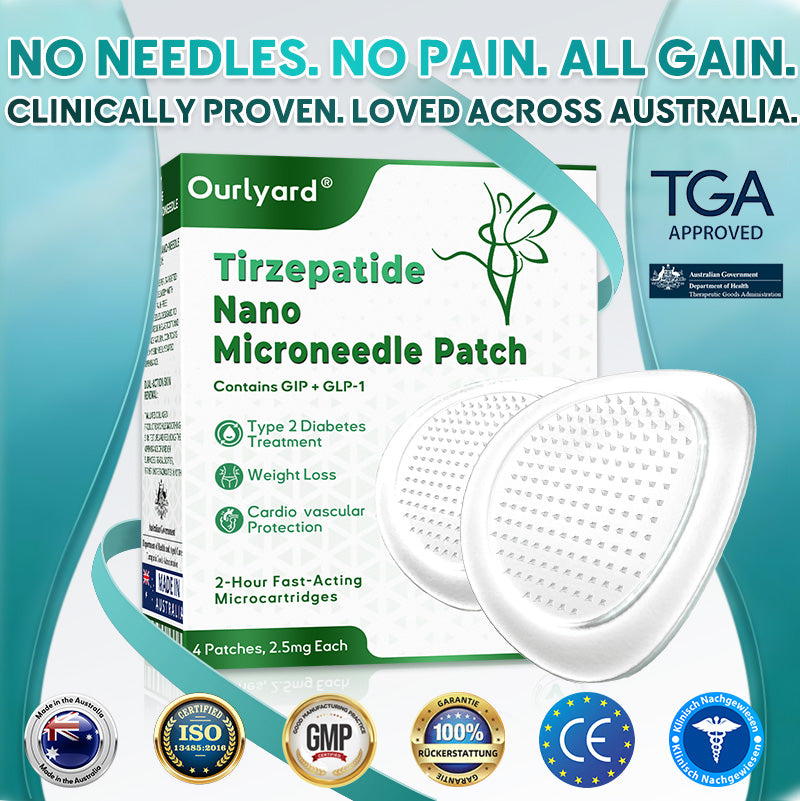 𝐎𝐮𝐫𝐥𝐲𝐚𝐫𝐝® 𝐍𝐚𝐧𝐨 𝐌𝐢𝐜𝐫𝐨𝐧𝐞𝐞𝐝𝐥𝐞 𝐏𝐚𝐭𝐜𝐡 ✅Support for Sugar & Weight · 7-Day Effect · Only 1x a Week · Pain-Free & Non-Invasive